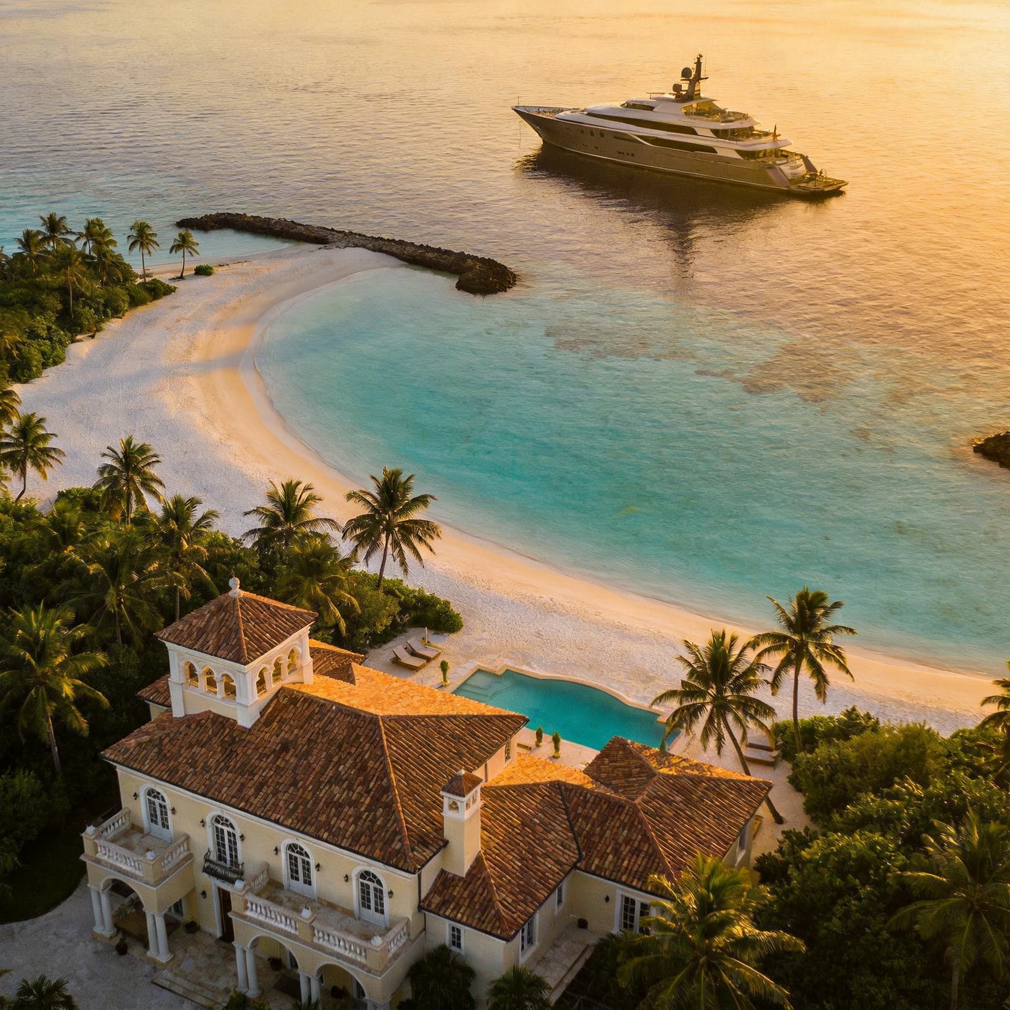 Private island aerial view